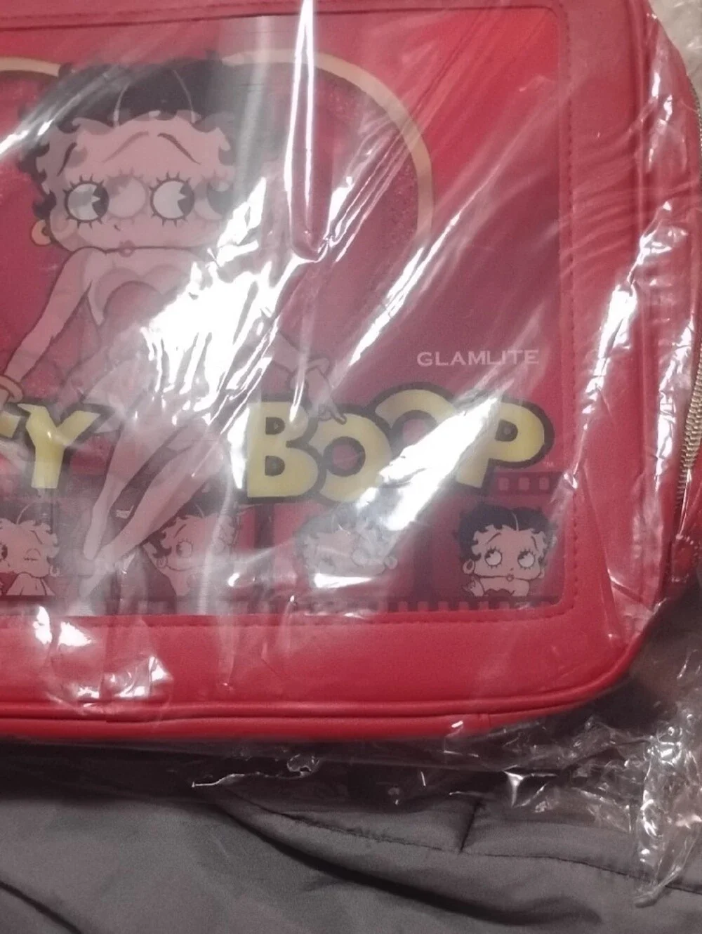 Betty Boop Red Cosmetic Bag with Character Print